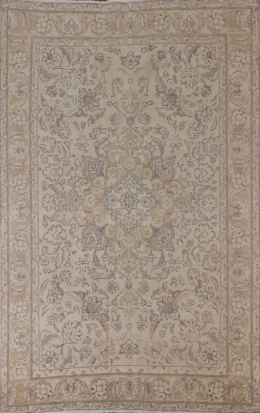 Distressed Tabriz Persian Area Rug 6x9