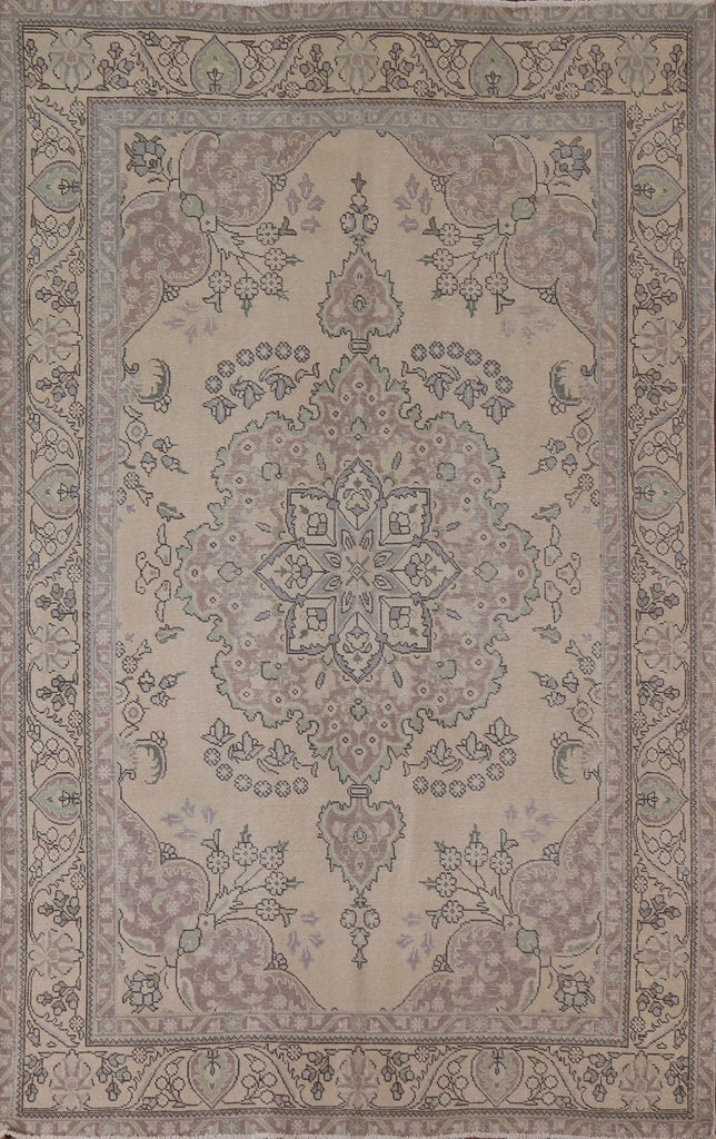 Distressed Tabriz Persian Area Rug 6x9