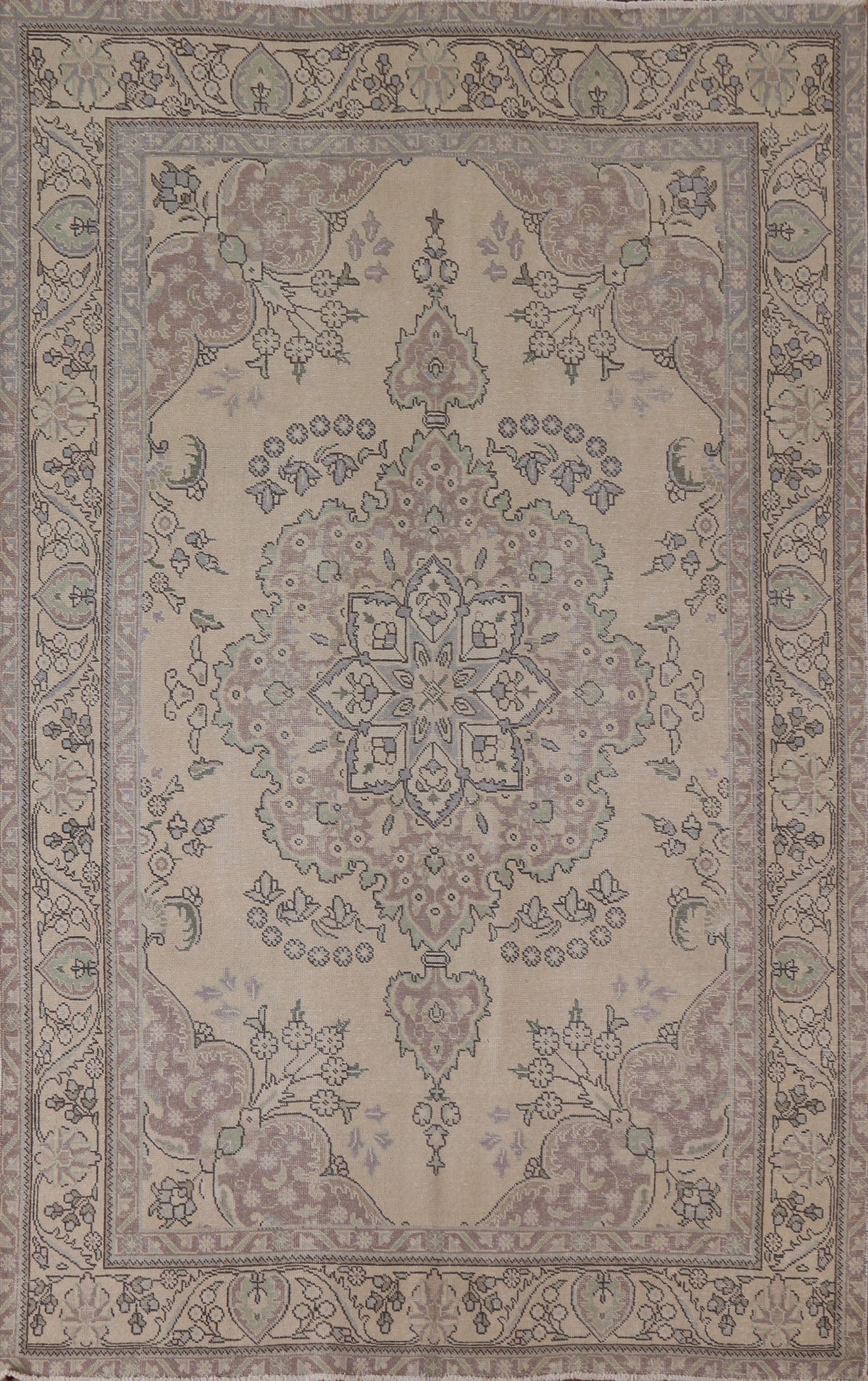 Distressed Tabriz Persian Area Rug 6x9