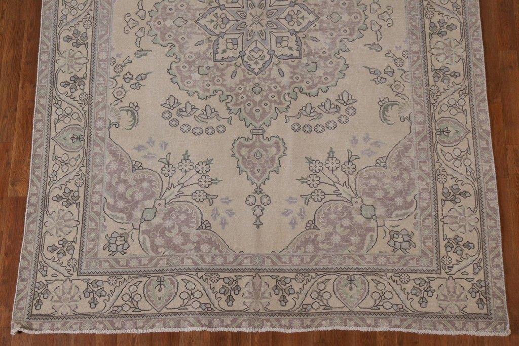 Distressed Tabriz Persian Area Rug 6x9