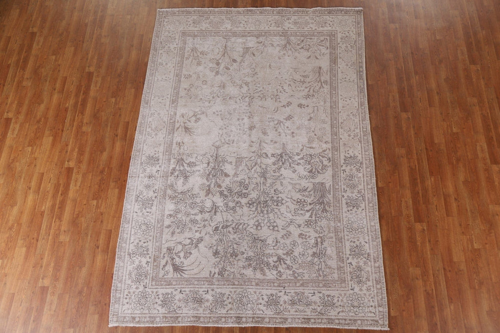 Distressed Tabriz Persian Area Rug 7x10