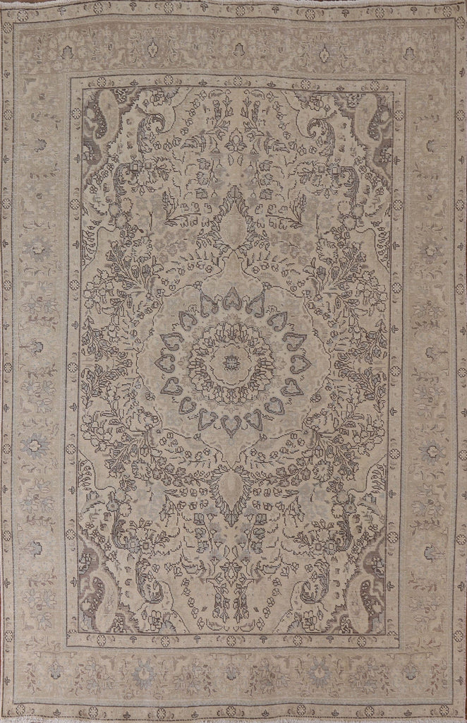 Distressed Tabriz Persian Area Rug 7x10