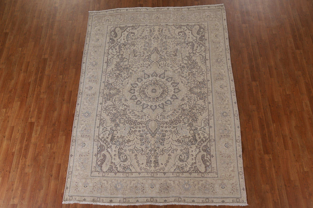 Distressed Tabriz Persian Area Rug 7x10