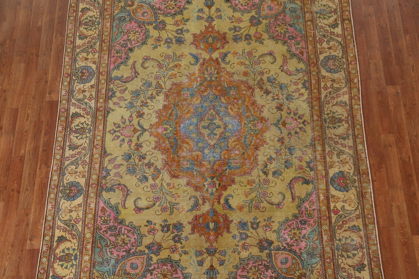 Distressed Over-Dyed Tabriz Persian Area Rug 6x10