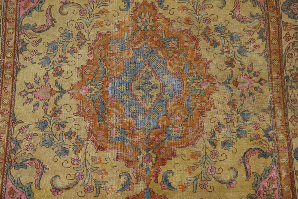 Distressed Over-Dyed Tabriz Persian Area Rug 6x10