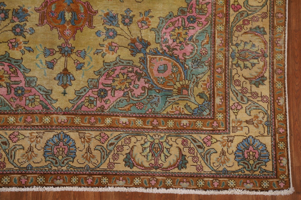 Distressed Over-Dyed Tabriz Persian Area Rug 6x10