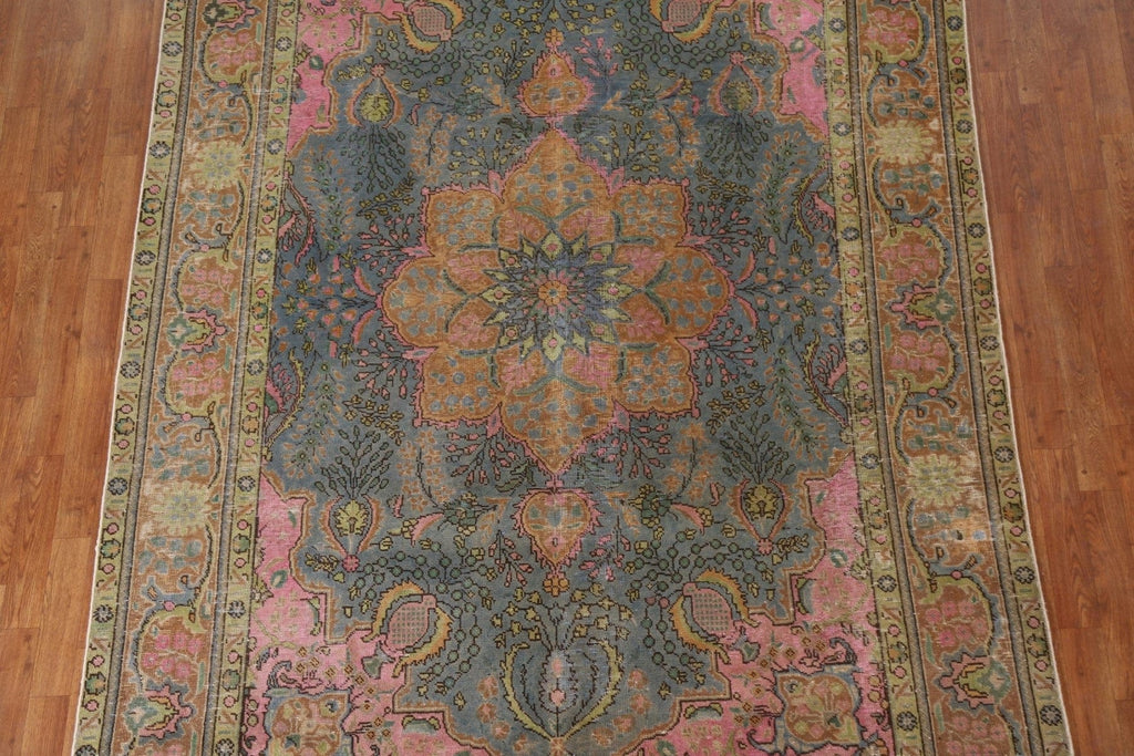 Distressed Over-Dyed Tabriz Persian Area Rug 7x10