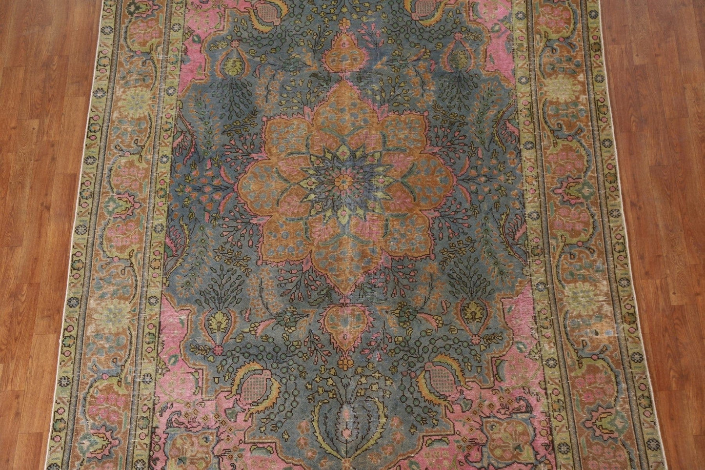 Distressed Over-Dyed Tabriz Persian Area Rug 7x10