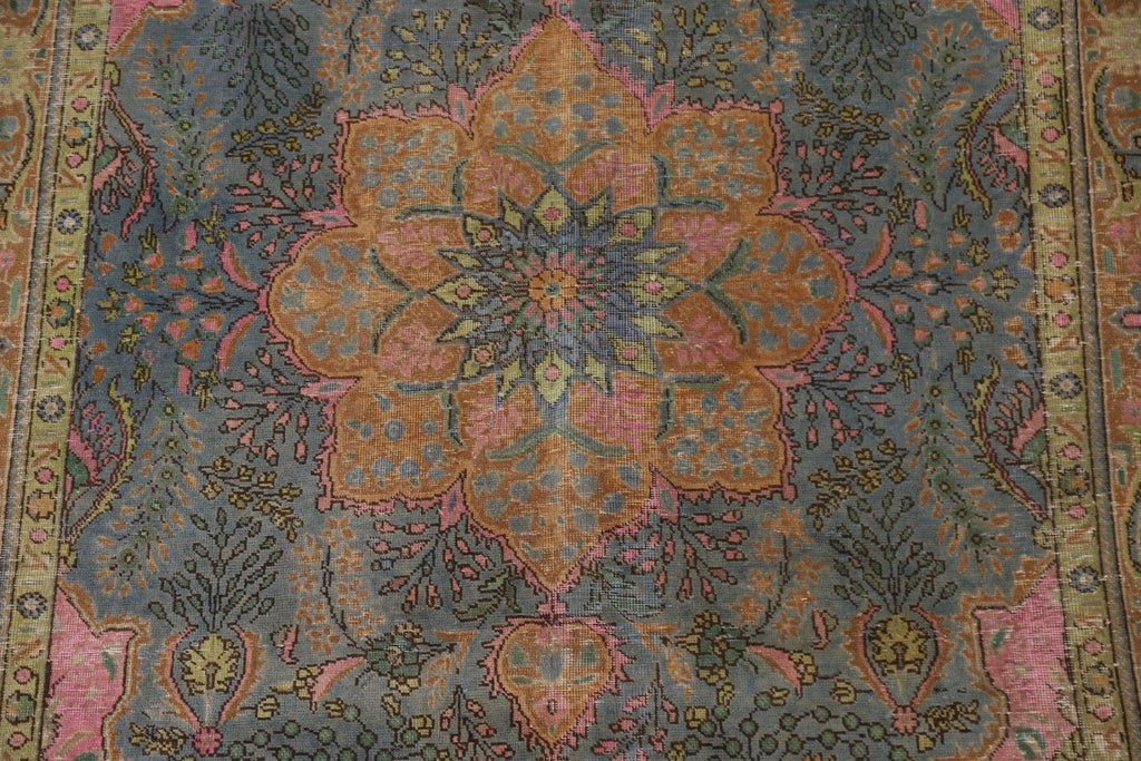 Distressed Over-Dyed Tabriz Persian Area Rug 7x10