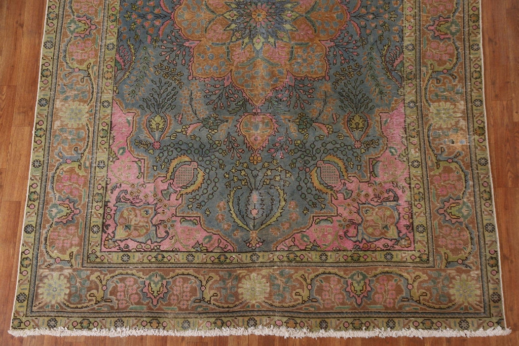 Distressed Over-Dyed Tabriz Persian Area Rug 7x10