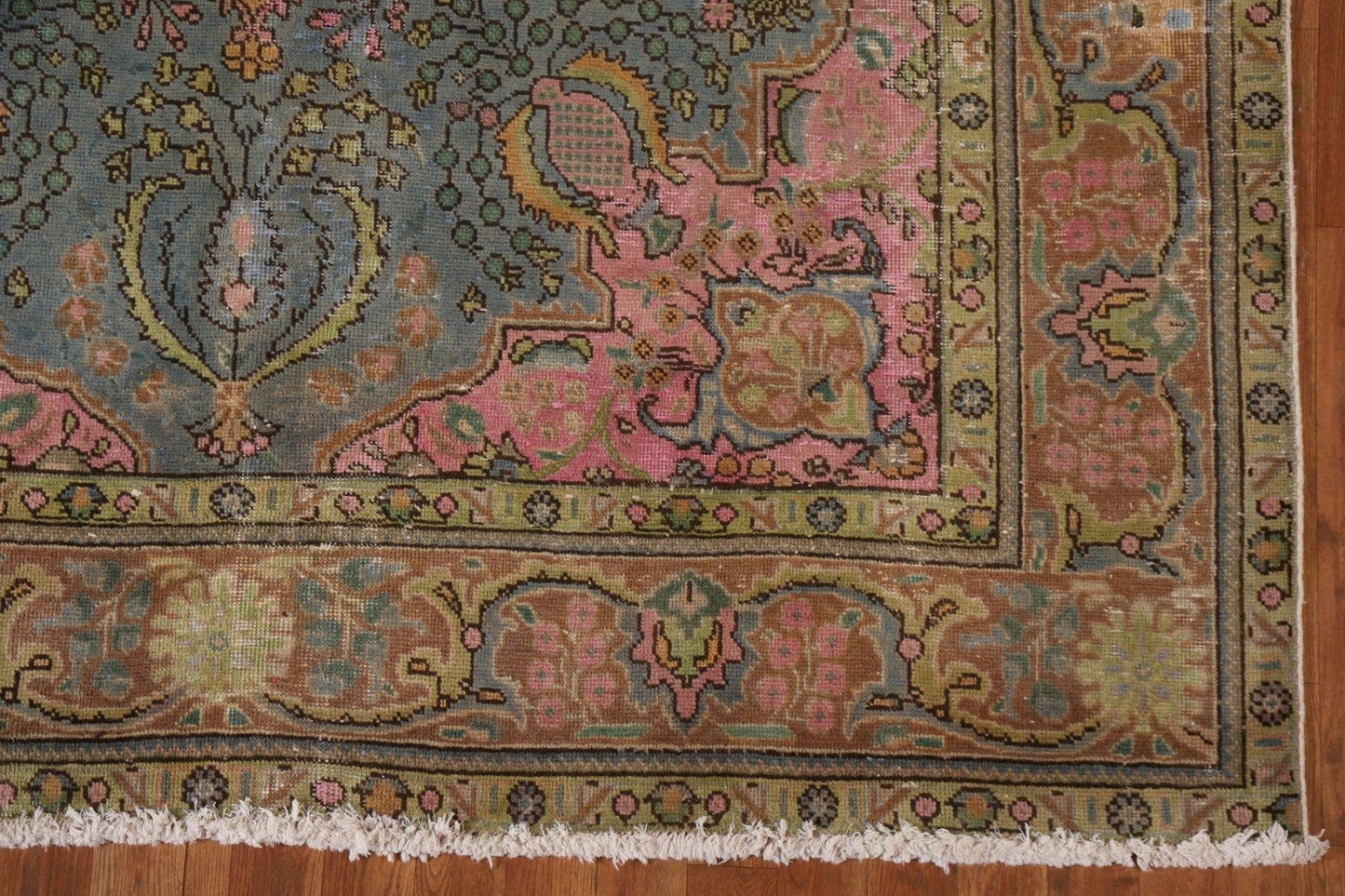 Distressed Over-Dyed Tabriz Persian Area Rug 7x10