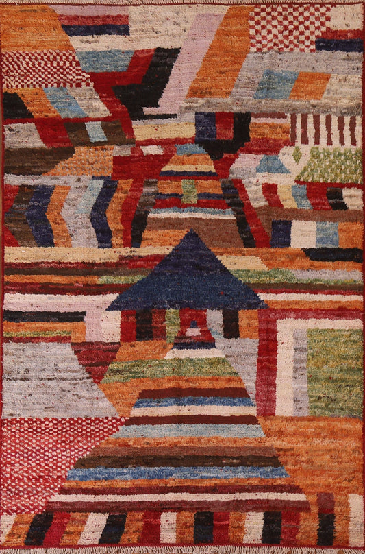 Abstract Wool Moroccan Area Rug 6x8