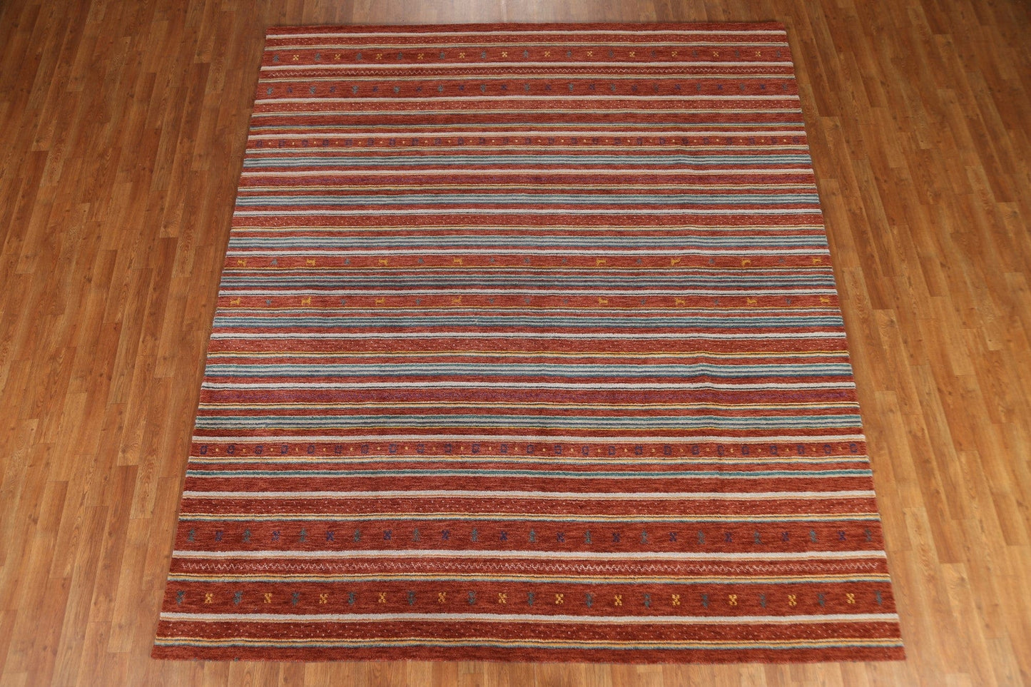 Striped Gabbeh Indian Area Rug 8x10