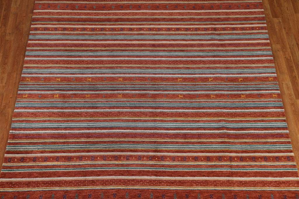 Striped Gabbeh Indian Area Rug 8x10