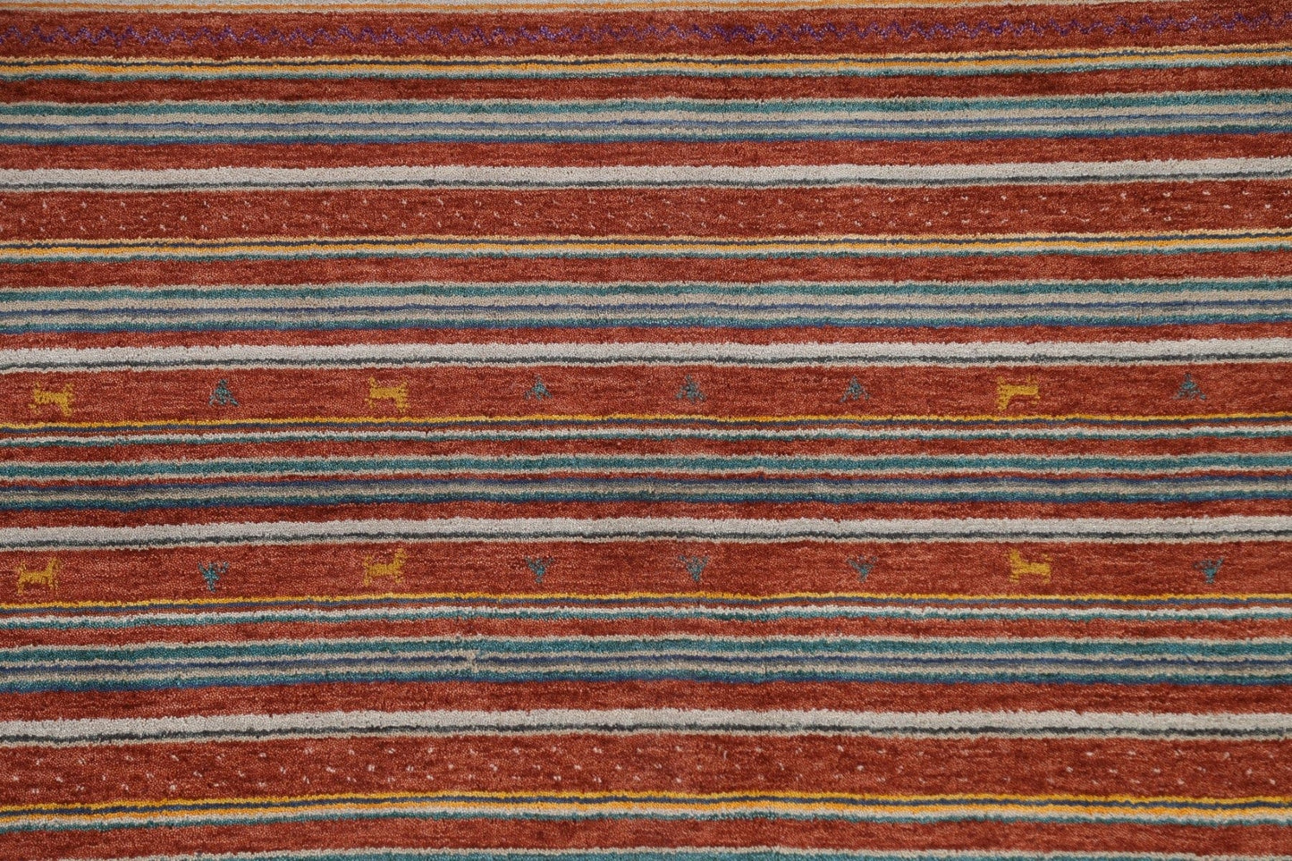 Striped Gabbeh Indian Area Rug 8x10