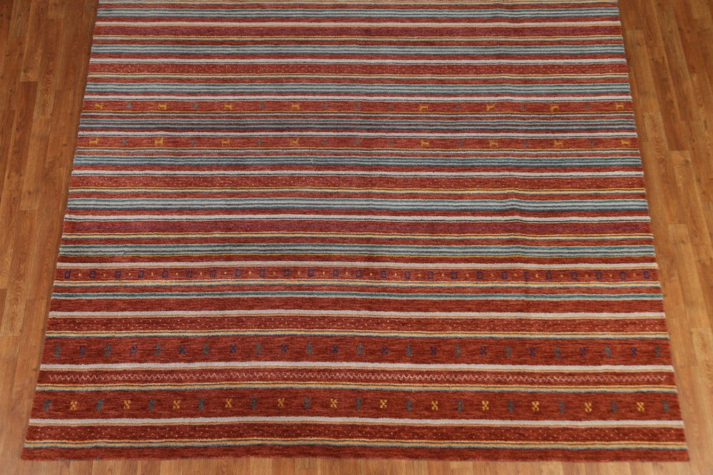 Striped Gabbeh Indian Area Rug 8x10