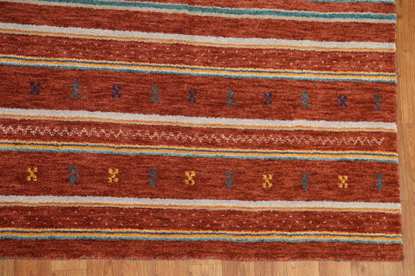 Striped Gabbeh Indian Area Rug 8x10