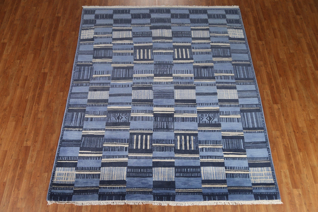 Blue Modern Gabbeh Indian Area Rug 8x9