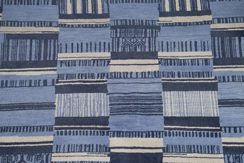 Blue Modern Gabbeh Indian Area Rug 8x9