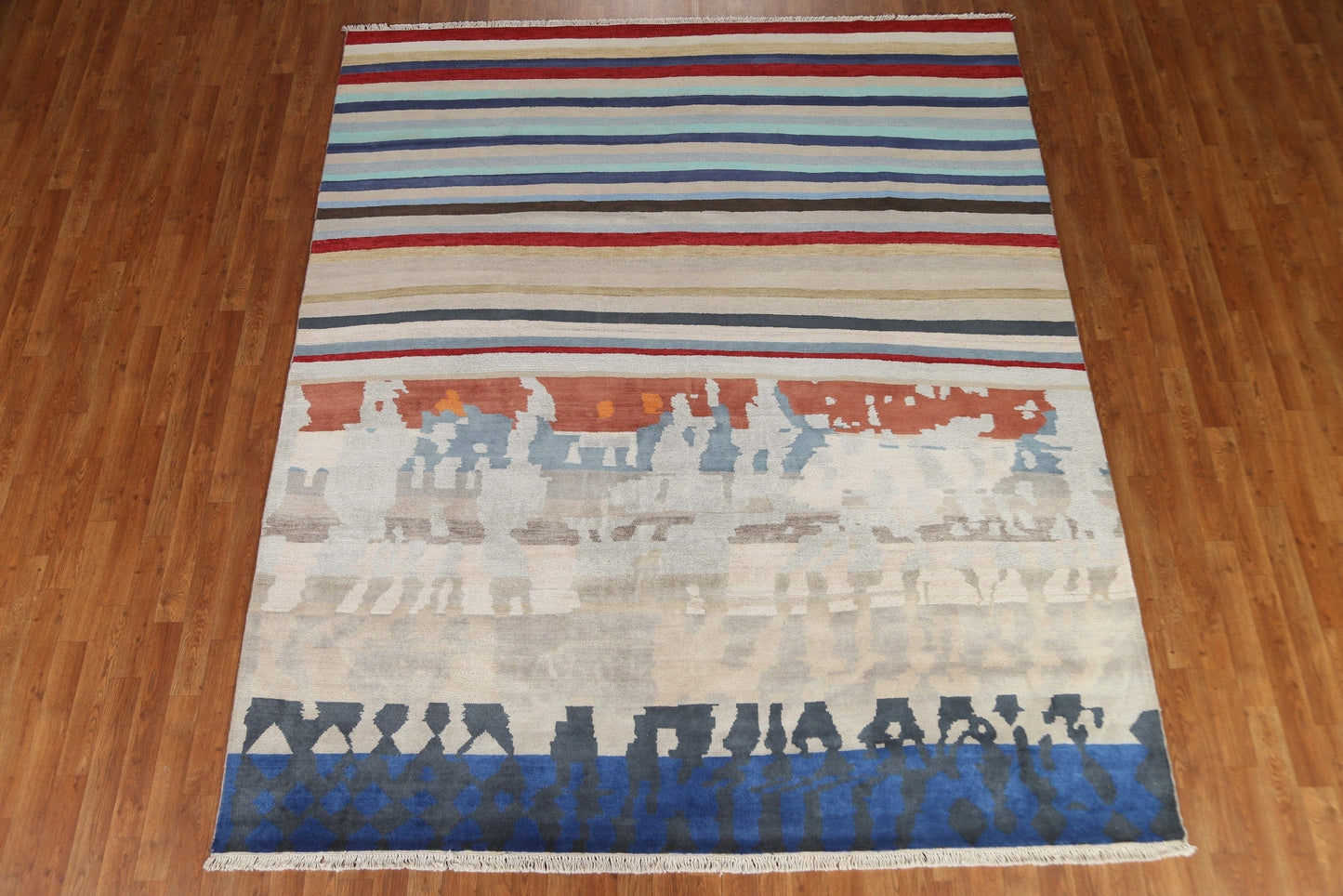 Striped Gabbeh Indian Area Rug 8x9