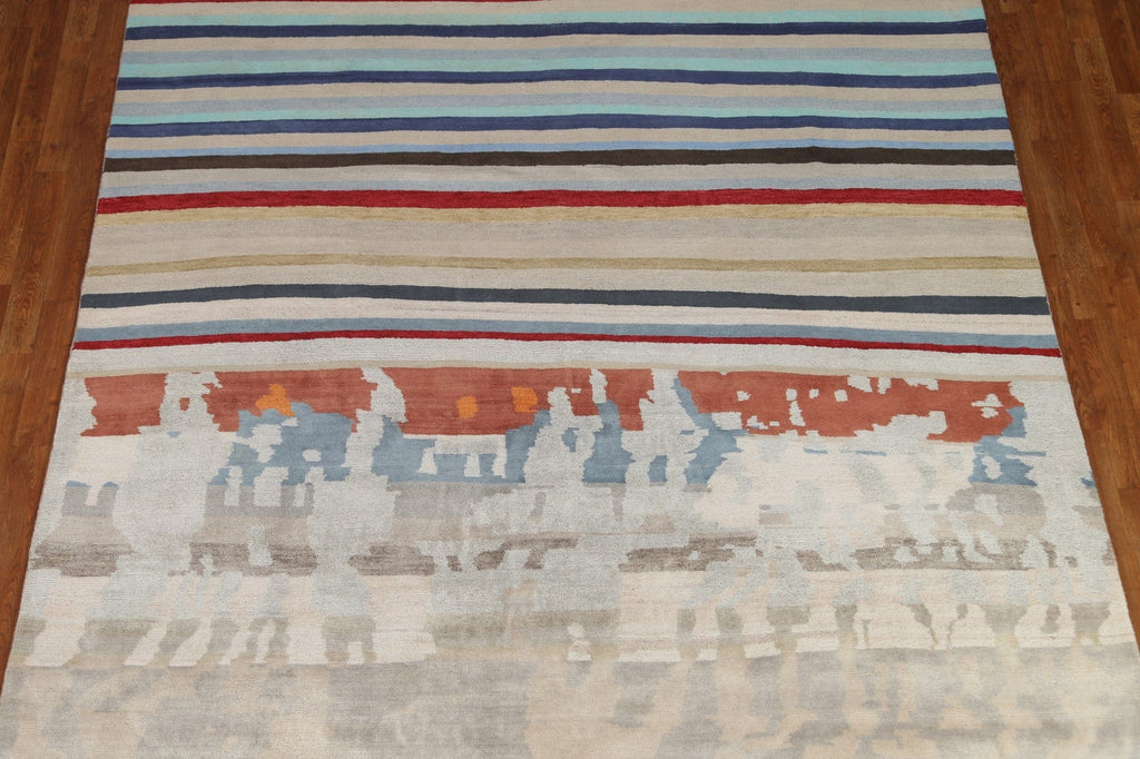 Striped Gabbeh Indian Area Rug 8x9