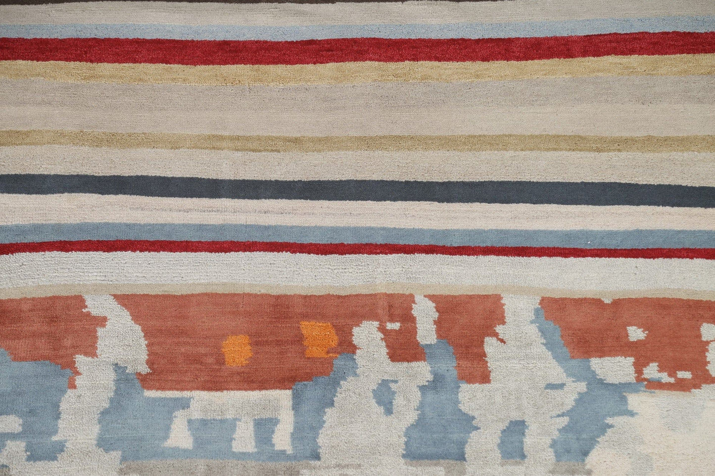 Striped Gabbeh Indian Area Rug 8x9