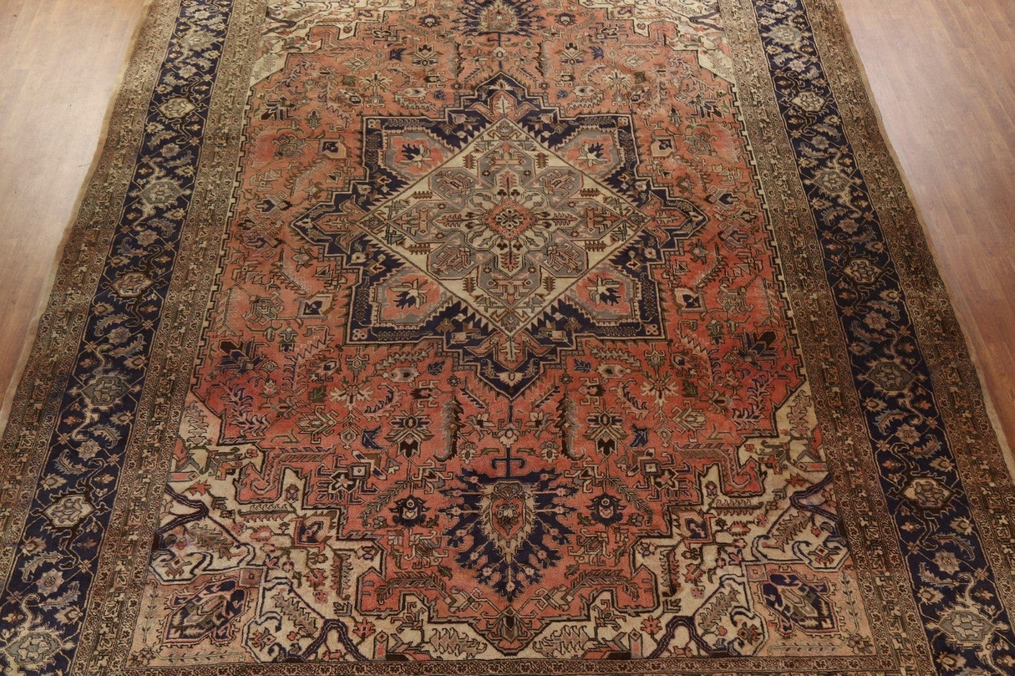 Vintage Wool Heriz Persian Large Rug 13x19