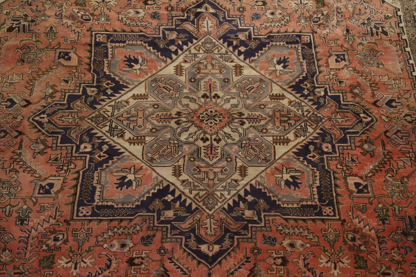 Vintage Wool Heriz Persian Large Rug 13x19