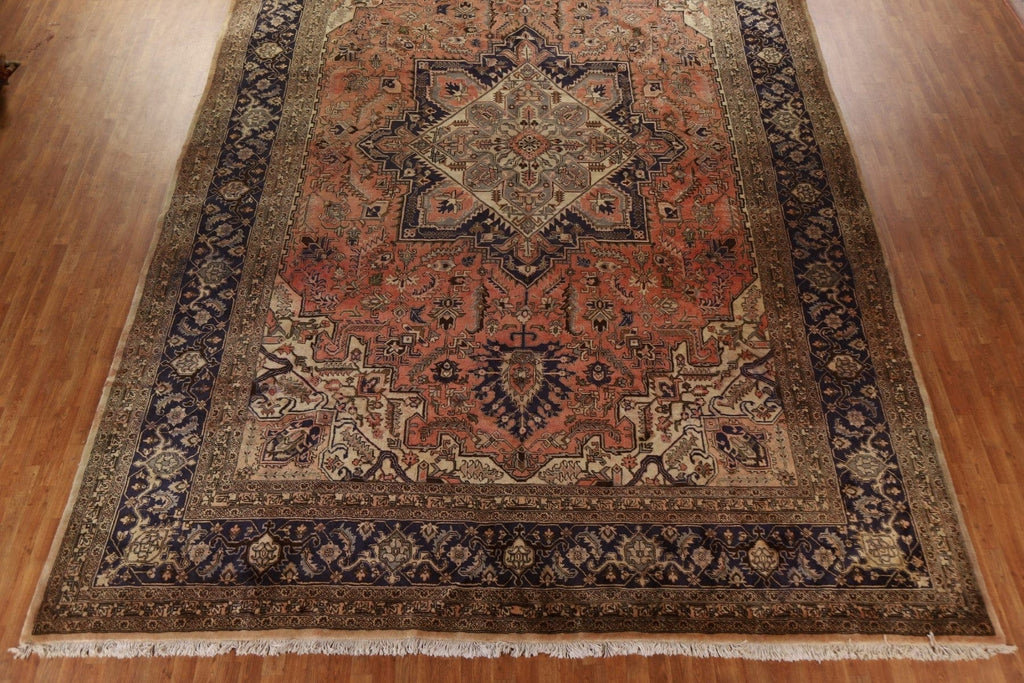 Vintage Wool Heriz Persian Large Rug 13x19