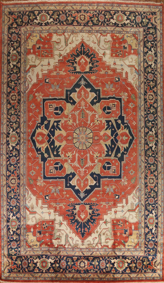 Geometric Heriz Serapi Indian Large Rug 12x18