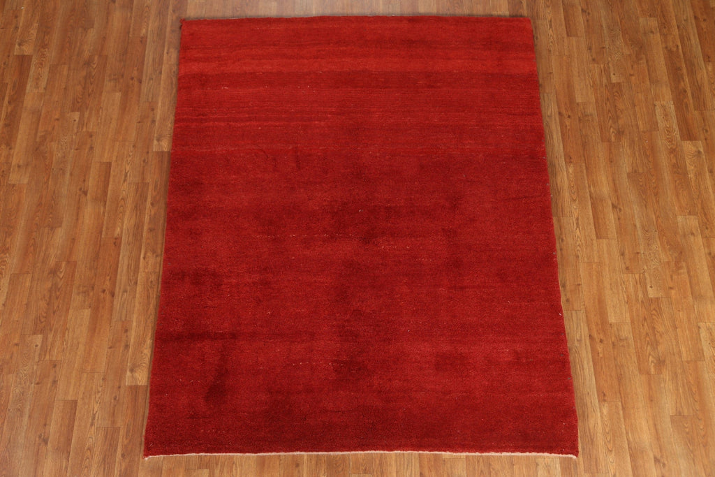 Solid Gabbeh Persian Rug Handmade 5x6