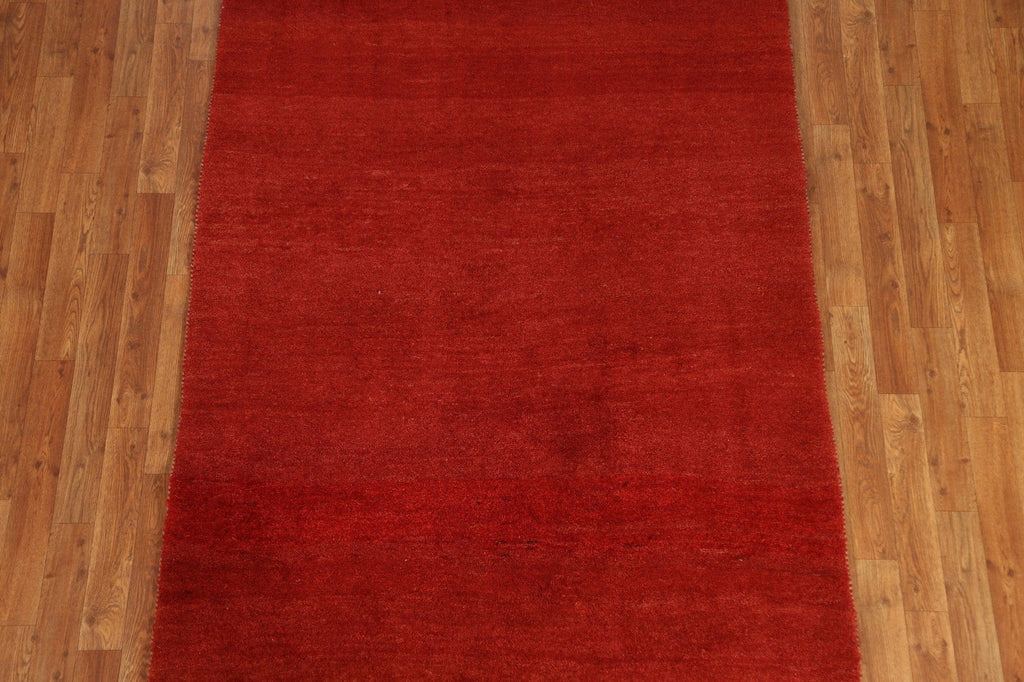 Solid Gabbeh Persian Rug 4x7