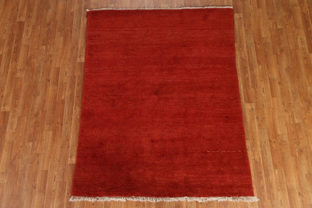 Solid Gabbeh Persian Rug Wool 5x6