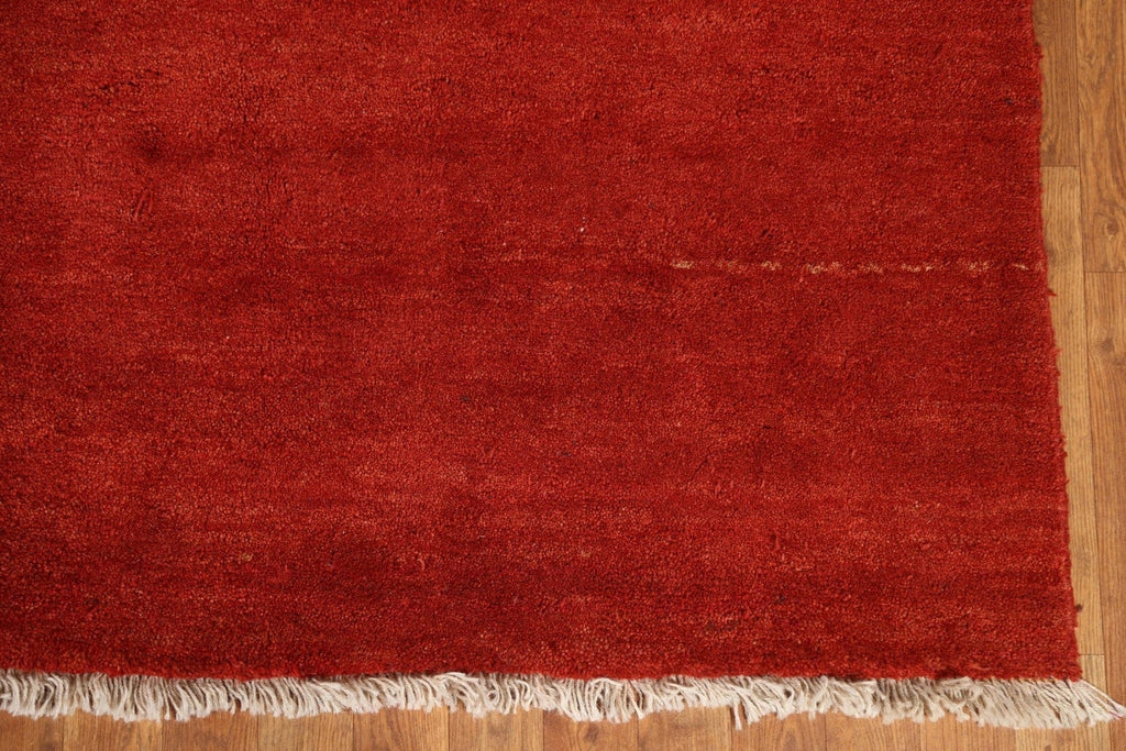 Solid Gabbeh Persian Rug Wool 5x6