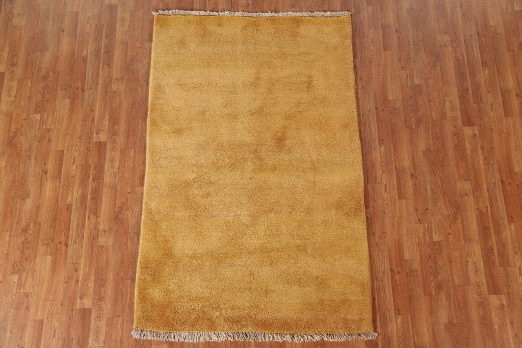 Solid Gabbeh Persian Rug Wool 4x7