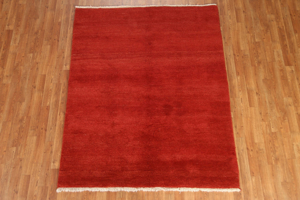 Solid Gabbeh Persian Rug 5x6