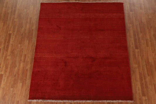 Solid Gabbeh Persian Rug 7x8