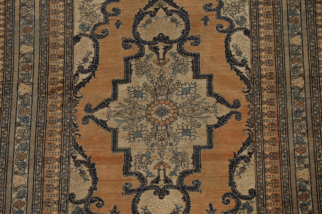 Pre-1900 Antique Vegetable Dye Tabriz Haj Jalili Persian Rug 4x6