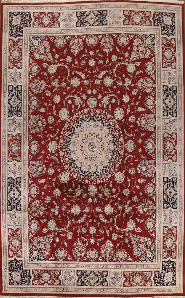 Red Floral Aubusson Area Rug 10x14