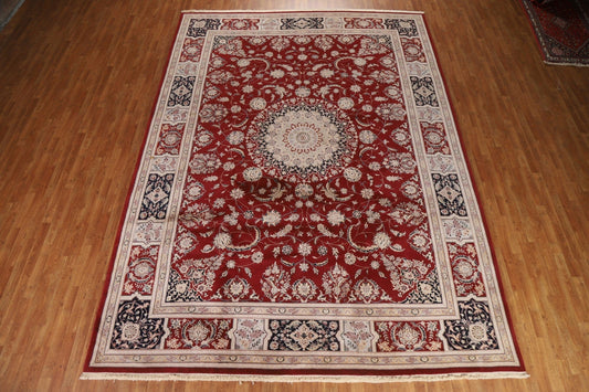 Red Floral Aubusson Area Rug 10x14