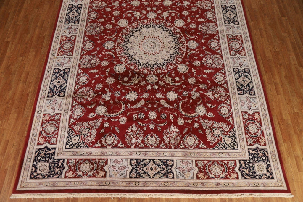 Red Floral Aubusson Area Rug 10x14