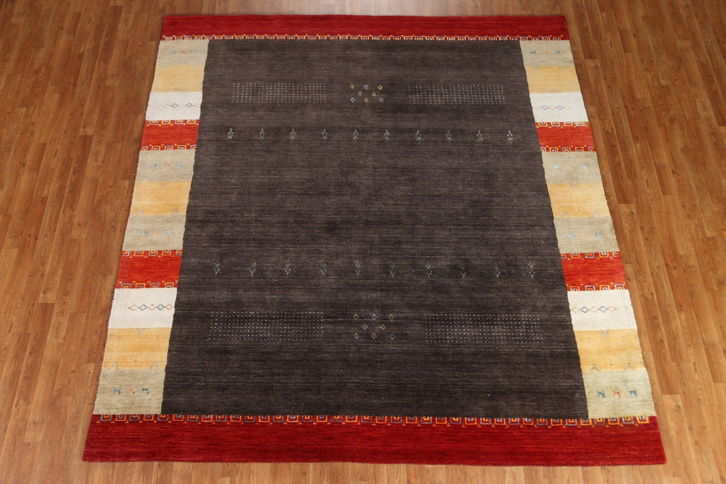 Gabbeh Area Rug Handmade 8x9