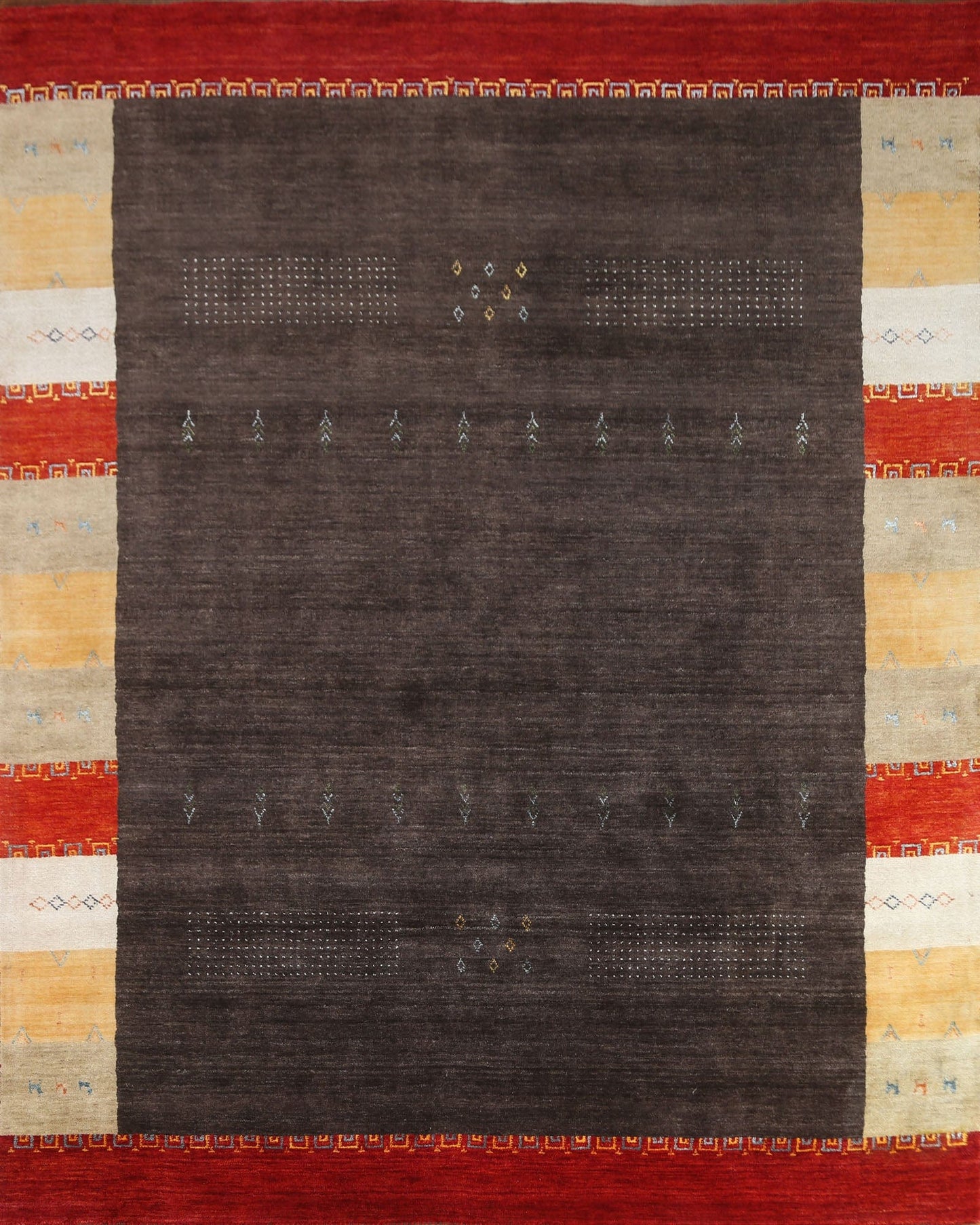 Gabbeh Area Rug Handmade 8x9