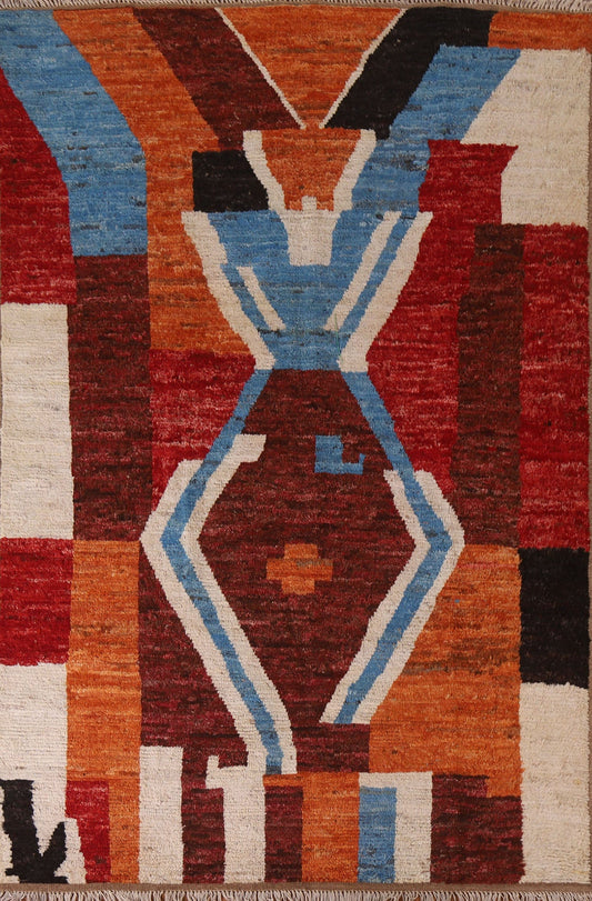 Abstract Moroccan Wool Area Rug 6x8