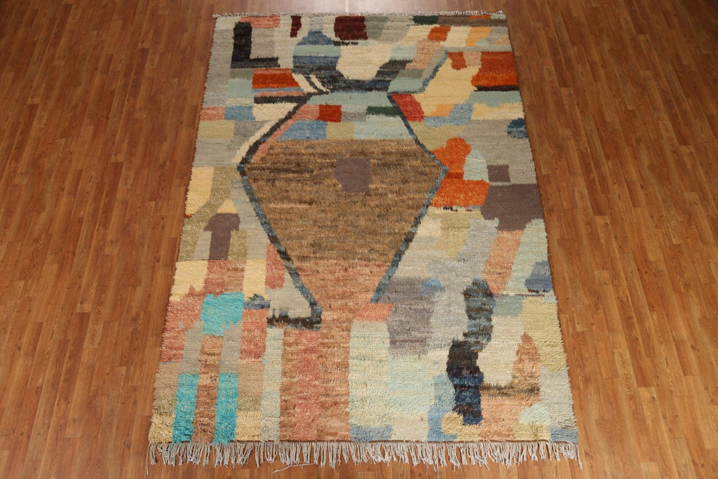 Abstract Moroccan Wool Area Rug 7x10