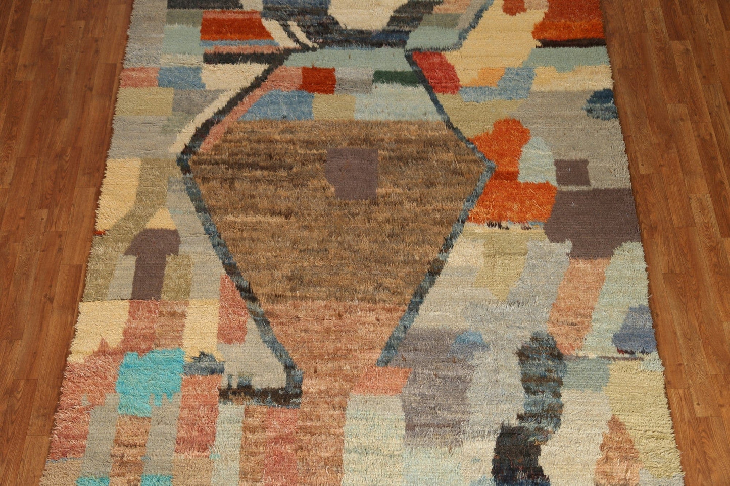 Abstract Moroccan Wool Area Rug 7x10