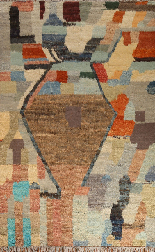 Abstract Moroccan Wool Area Rug 7x10