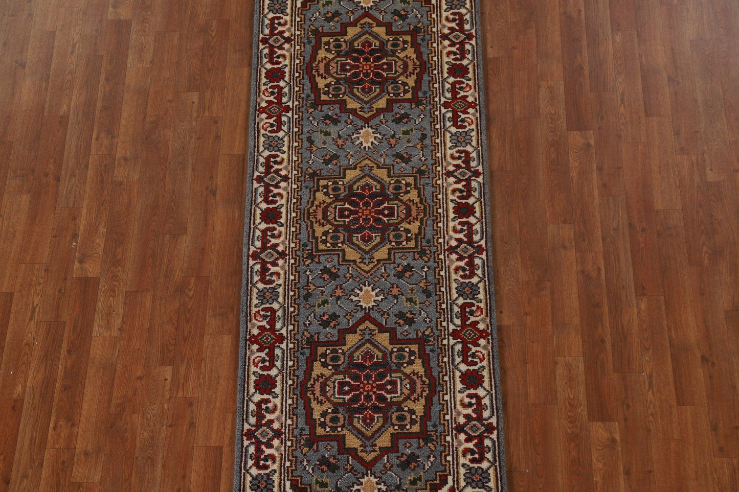 Geometric Heriz Serapi Runner Rug 3x8