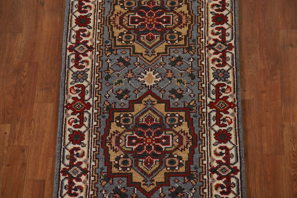 Geometric Heriz Serapi Runner Rug 3x8