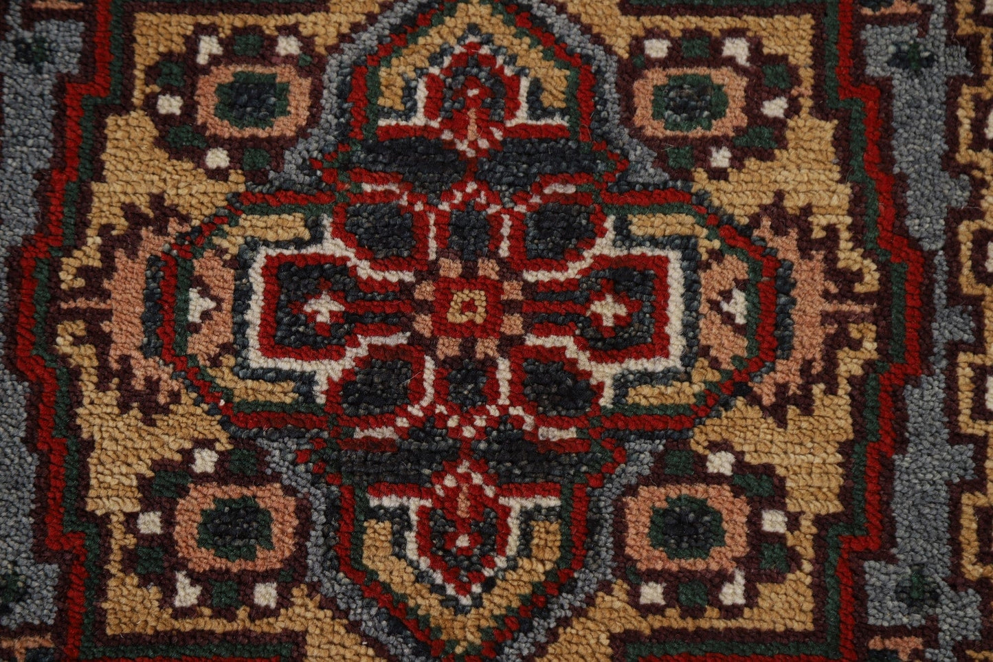 Geometric Heriz Serapi Runner Rug 3x8